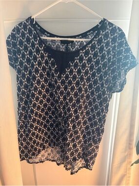 Lucky Brand Navy Blue Blouse Size L